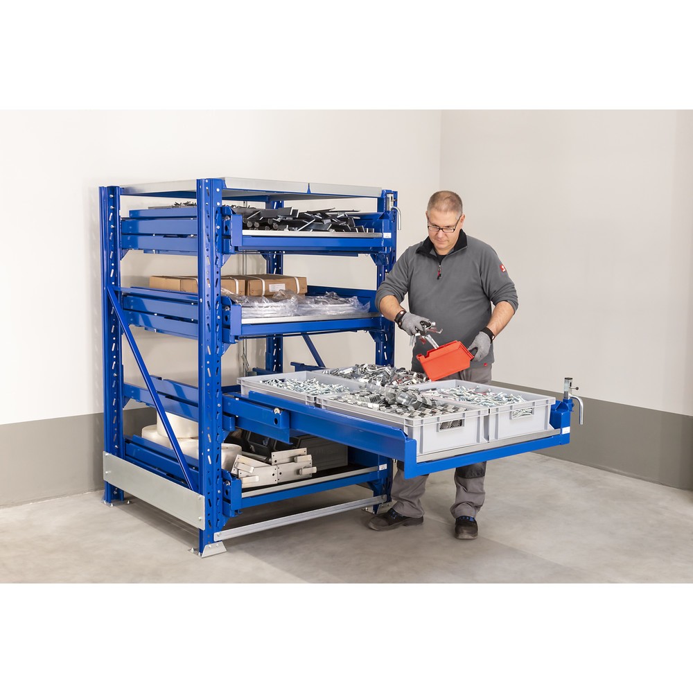 Número de imagen del producto 4: Estantería extraíble de cargas pesadas con 4 gavetas, capacidad de carga 600 kg, profundidad de extracción 100 %