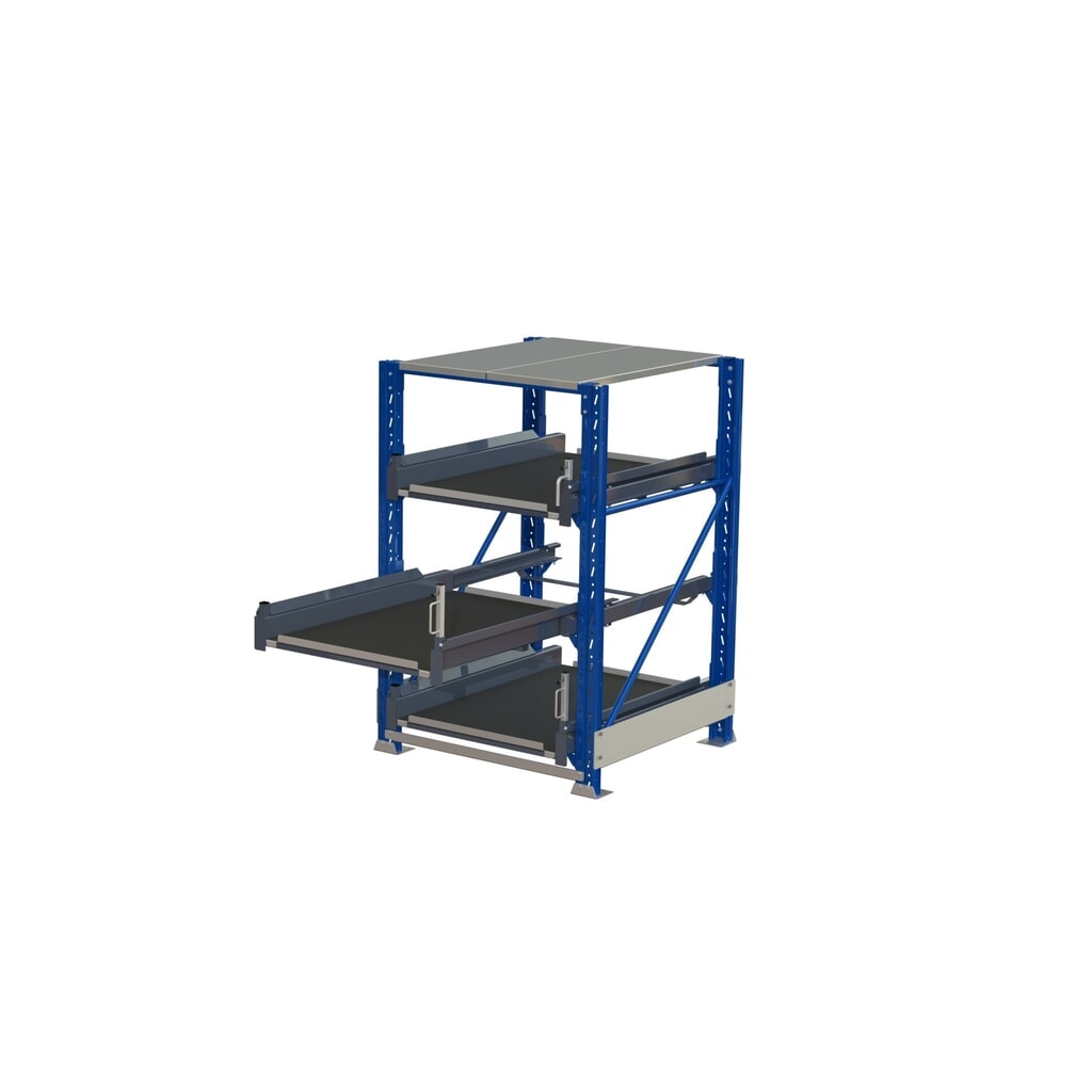 Estantería extraíble de cargas pesadas con 3 gavetas, capacidad de carga 600 kg, profundidad de extracción 70 % Imagen del producto: Estantería extraíble de cargas pesadas con 3 gavetas, capacidad de carga 600 kg, profundidad de extracción 70 %
