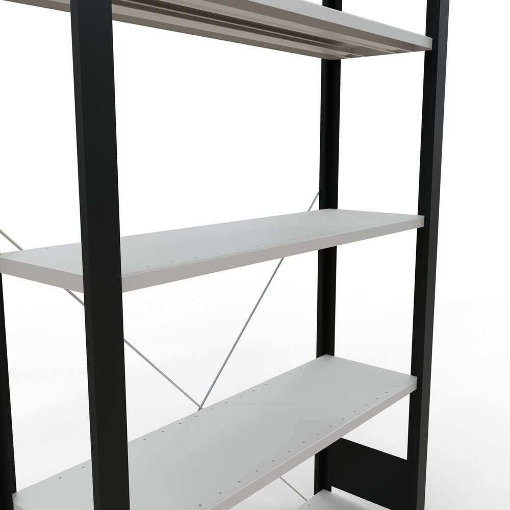 Número de imagen del producto 4: estantería para archivo SCHULTE módulo inicial, de una cara, sin topes, carga por estante 85 kg, negro, alto H x An x F 1.800 x 1.000 x 300 mm