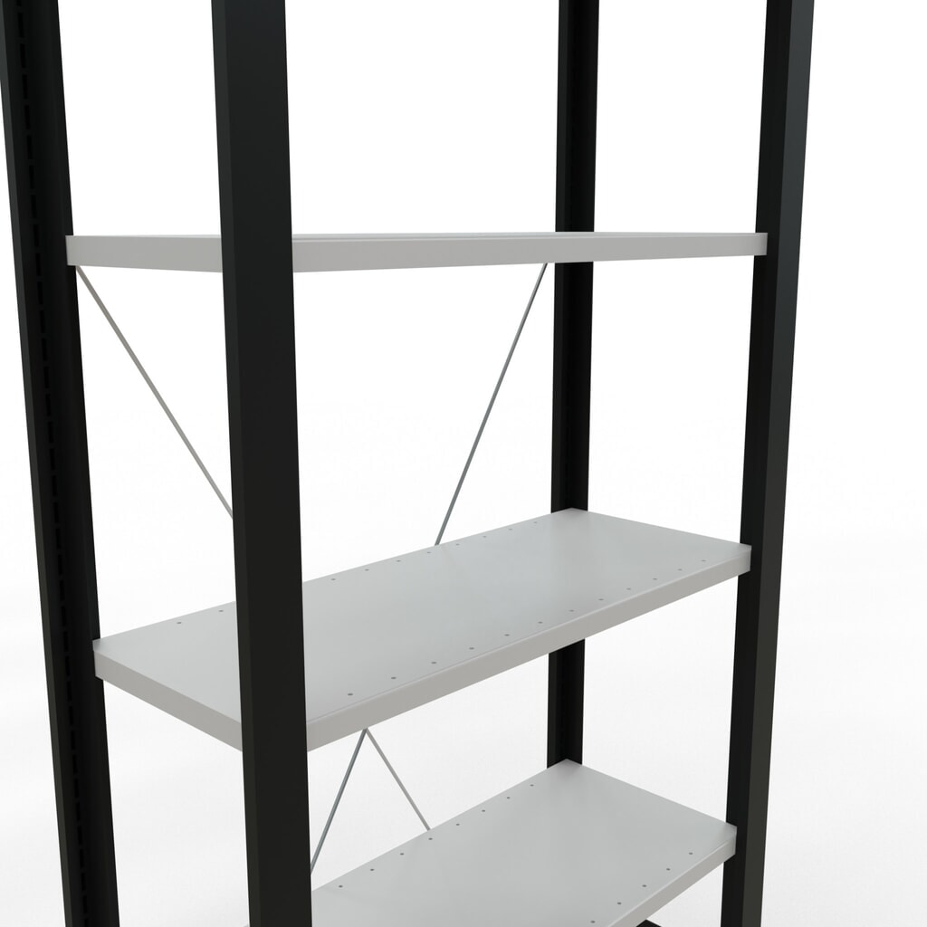 estantería para archivo SCHULTE módulo inicial, de una sola cara, sin topes, carga por estante 85 kg, negro, alto H x An x F 2.000 x 750 x 300 mm Número de imagen del producto 4: estantería para archivo SCHULTE módulo inicial, de una sola cara, sin topes, carga por estante 85 kg, negro, alto H x An x F 2.000 x 750 x 300 mm