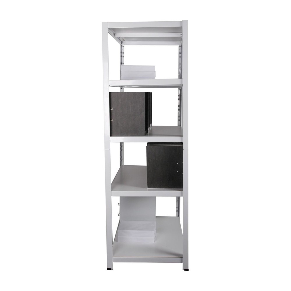 Número de imagen del producto 4: Estantería para archivo HEMMDAL, sistema de encajado, HxAxF 1.800 x 900 x 600 mm, 5 baldas de HDF, carga por estante 150 kg, máx. 110 archivadores, blanca
