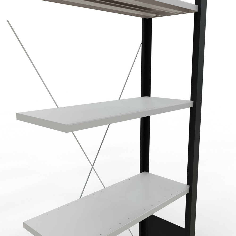 Número de imagen del producto 1: estantería para archivo SCHULTE módulo adicional, de una cara, sin topes, carga por estante 85 kg, negro, alto H x An x F 1800 x 750 x 300 mm