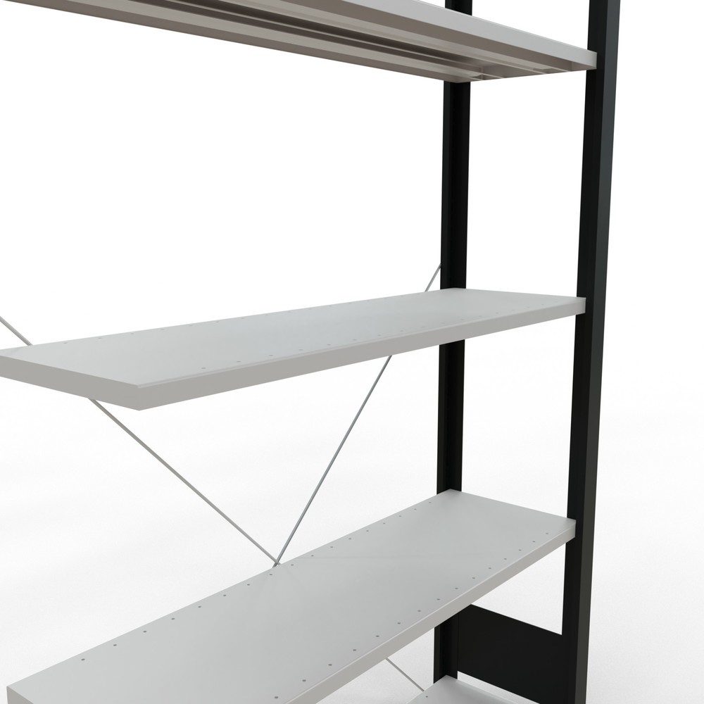 Número de imagen del producto 4: estantería para archivo SCHULTE módulo adicional, de una sola cara, sin topes, carga por estante 85 kg, negro, alto H x An x F 1.800 x 1.000 x 300 mm