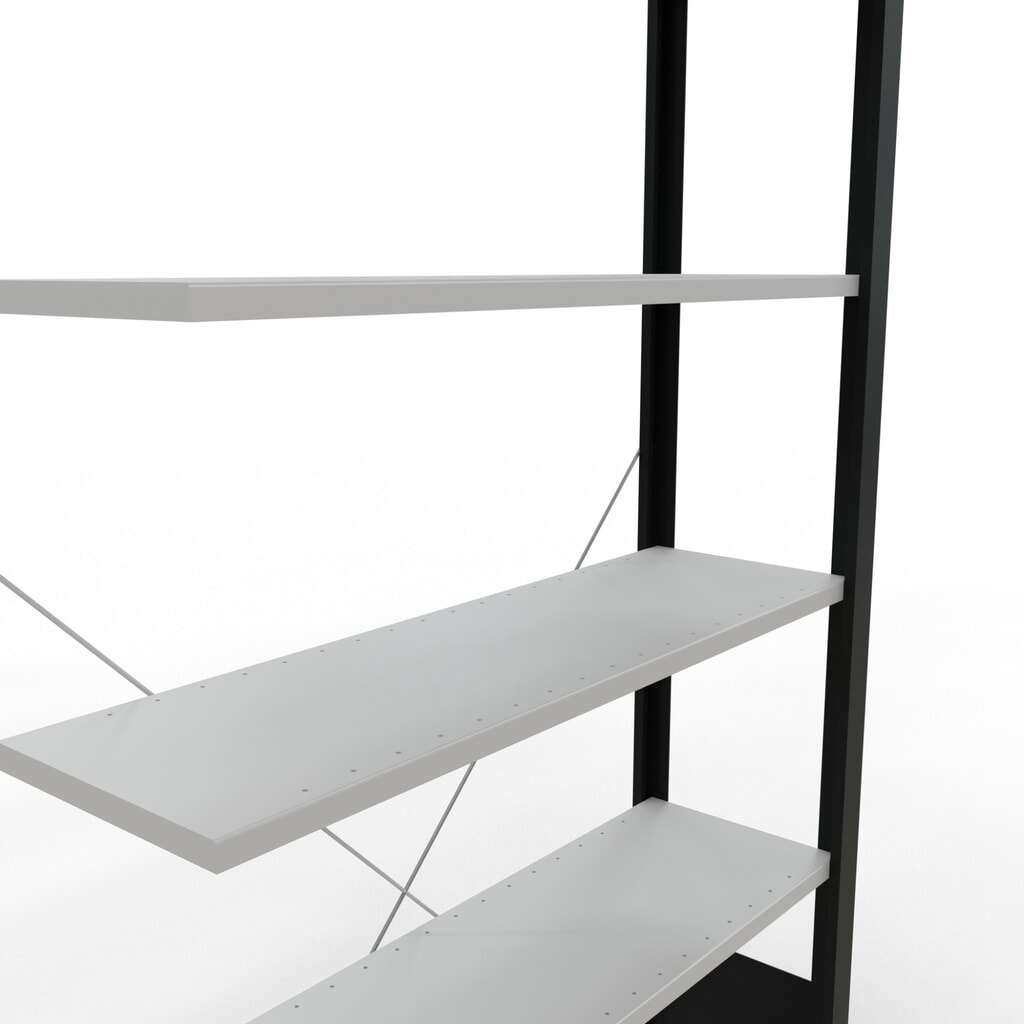 estantería para archivo SCHULTE módulo adicional, de una cara, sin topes, carga por estante 85 kg, negro, alto H x An x F 2.000 x 1.000 x 300 mm Número de imagen del producto 4: estantería para archivo SCHULTE módulo adicional, de una cara, sin topes, carga por estante 85 kg, negro, alto H x An x F 2.000 x 1.000 x 300 mm