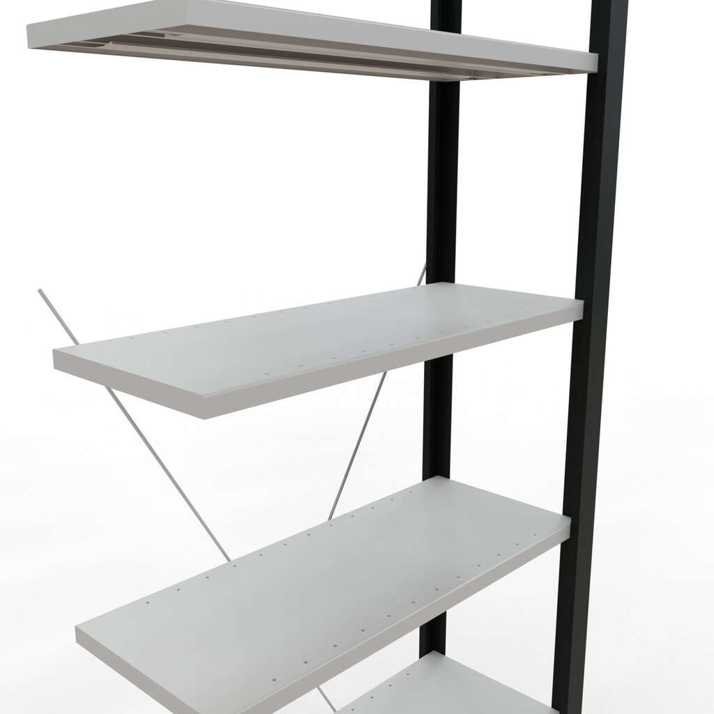 estantería para archivo SCHULTE módulo adicional, de una sola cara, sin topes, carga por estante 85 kg, negro, alto H x An x F 2.300 x 750 x 300 mm Número de imagen del producto 4: estantería para archivo SCHULTE módulo adicional, de una sola cara, sin topes, carga por estante 85 kg, negro, alto H x An x F 2.300 x 750 x 300 mm