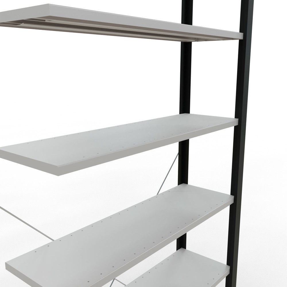Número de imagen del producto 4: estantería para archivo SCHULTE módulo adicional, unilateral, sin topes, carga por estante 85 kg, negro, alto H x An x F 2,300 x 1.000 x 300 mm