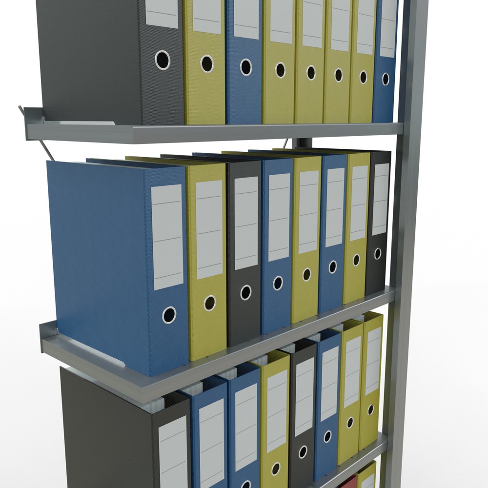 Número de imagen del producto 4: Estantería para archivo SCHULTE AF módulo adicional, unilateral, con topes finales, carga por estante 85 kg, Al x An x F 2.000 x 750 x 300 mm