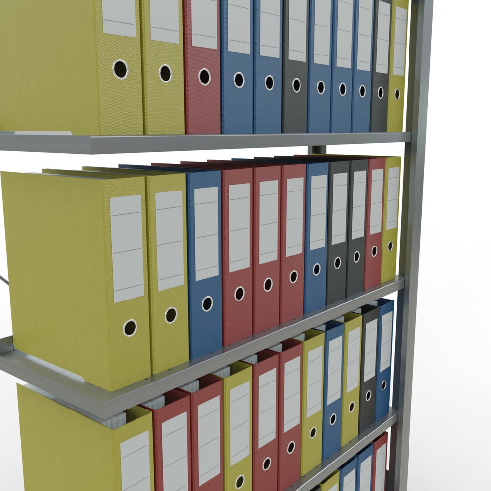 Número de imagen del producto 3: Estantería para archivo SCHULTE AF módulo adicional, unilateral, con topes finales, carga por estante 85 kg, Al x An x F 2.000 x 1.000 x 300 mm