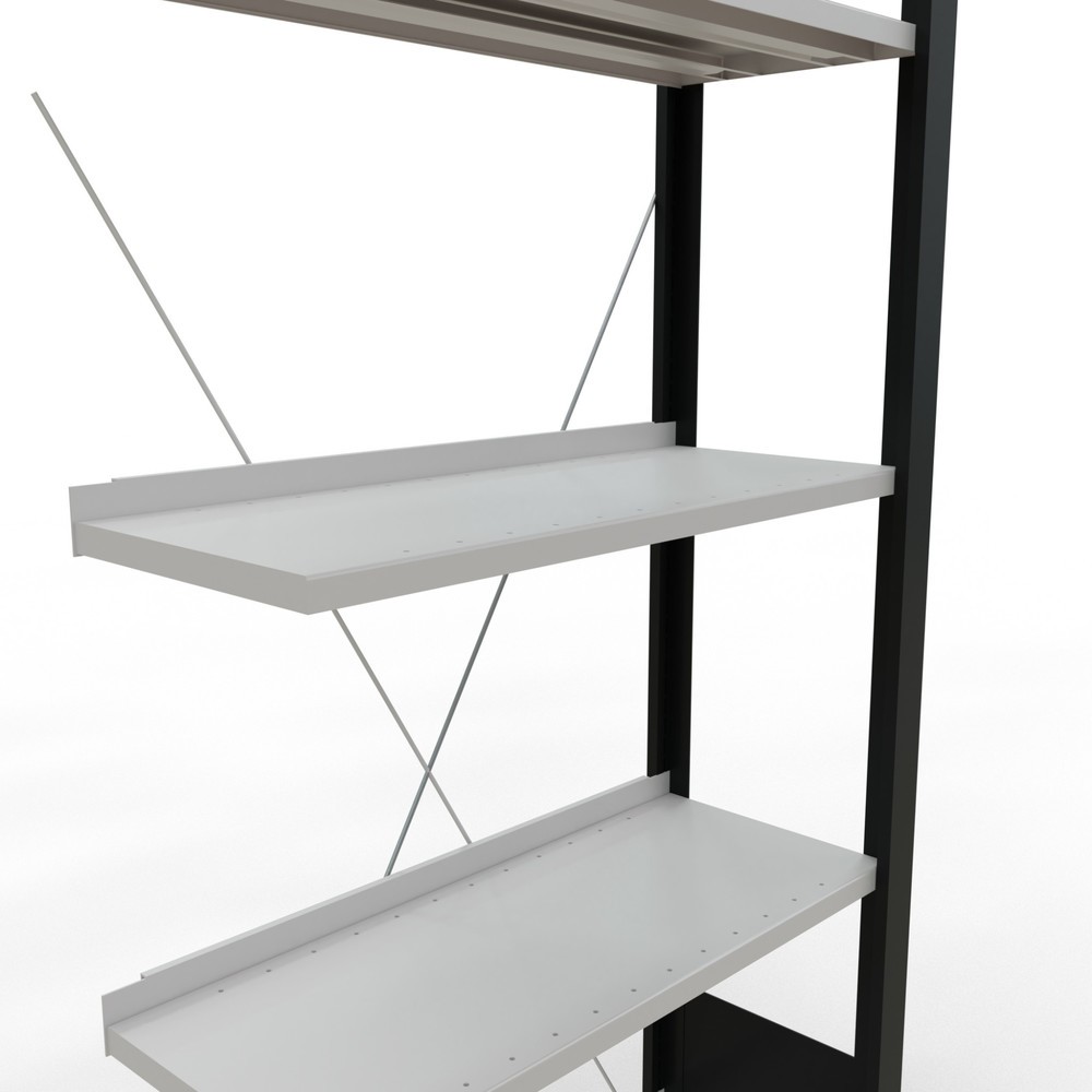 Número de imagen del producto 4: estantería para archivo SCHULTE módulo adicional, de una sola cara, con topes finales, carga por estante 85 kg, negro, alto H x An x F 1.800 x 750 x 300 mm