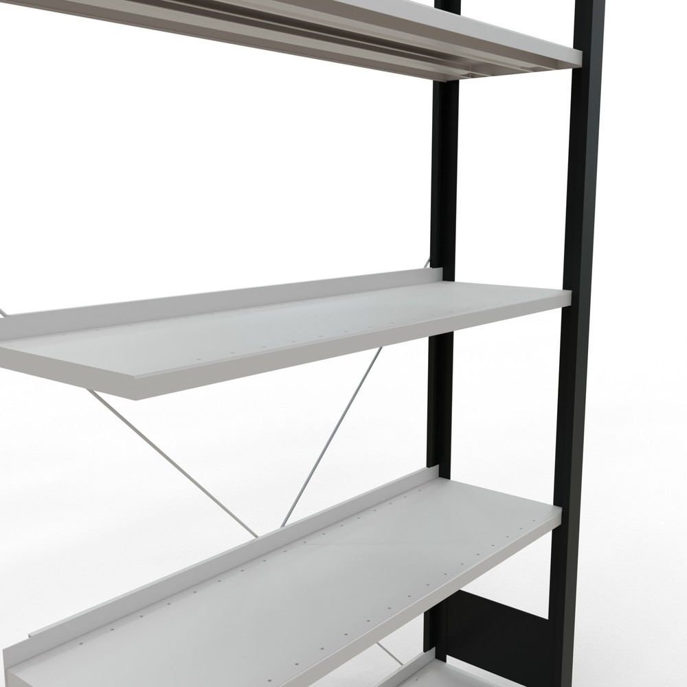 Número de imagen del producto 4: Estantería para archivo SCHULTE módulo adicional, unilateral, con topes finales, carga por estante 85 kg, negro, Al x An x F 1.800 x 1.000 x 300 mm