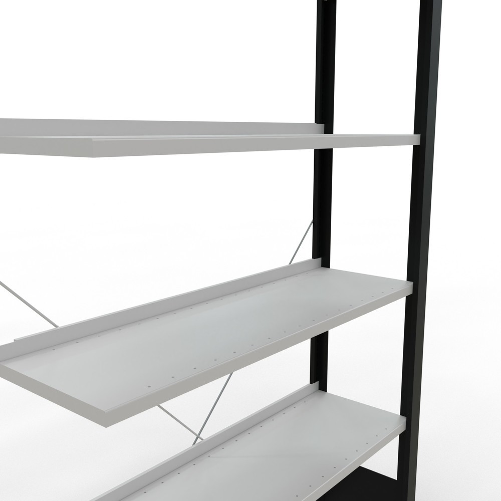 Número de imagen del producto 4: Estantería para archivo SCHULTE módulo adicional, unilateral, con topes finales, carga por estante 85 kg, negro, Al x An x F 2.000 x 1.000 x 300 mm