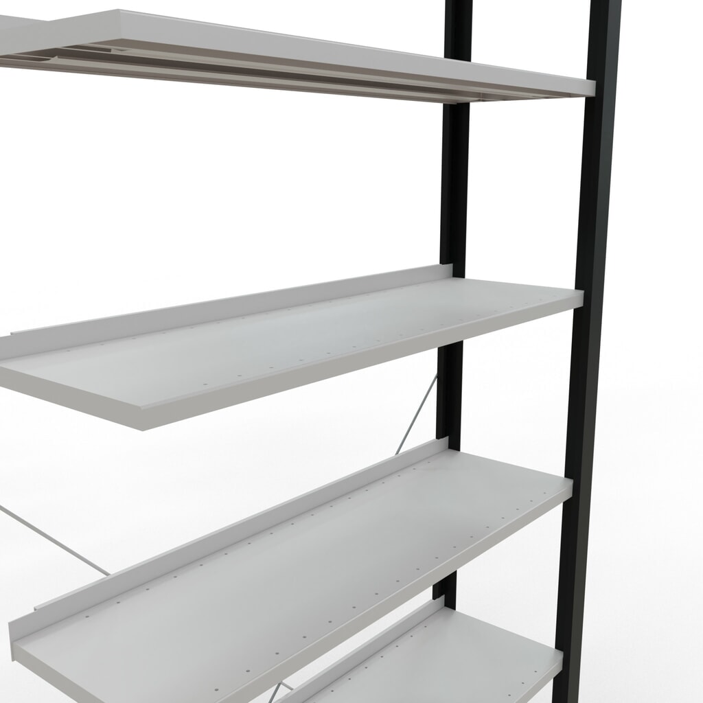 Estantería para archivo SCHULTE módulo adicional, unilateral, con topes finales, carga por estante 85 kg, negro, Al x An x F 2.300 x 1.000 x 300 mm Número de imagen del producto 4: Estantería para archivo SCHULTE módulo adicional, unilateral, con topes finales, carga por estante 85 kg, negro, Al x An x F 2.300 x 1.000 x 300 mm