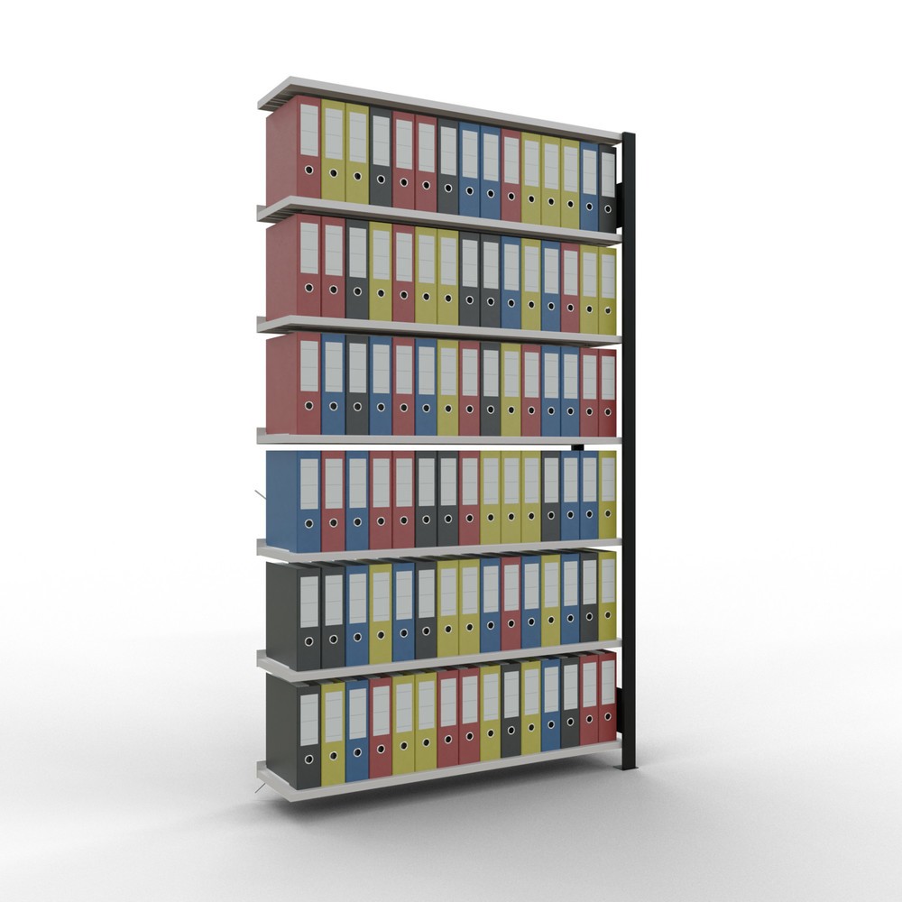 Número de imagen del producto 2: Estantería para archivo SCHULTE módulo adicional, unilateral, con topes finales, carga por estante 85 kg, negro, Al x An x F 2.300 x 1.300 x 300 mm
