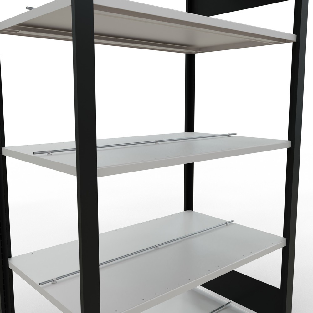 Número de imagen del producto 4: Estantería para archivo SCHULTE módulo inicial, bilateral, con topes intermedios, carga por estante 150 kg, negro, Al x An x F 1.800 x 1.000 x 600 mm