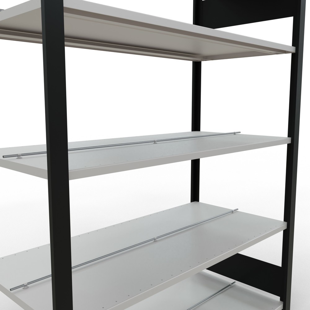 Número de imagen del producto 4: Estantería para archivo SCHULTE módulo inicial, bilateral, con topes intermedios, carga por estante 150 kg, negro, Al x An x F 1.800 x 1.300 x 600 mm