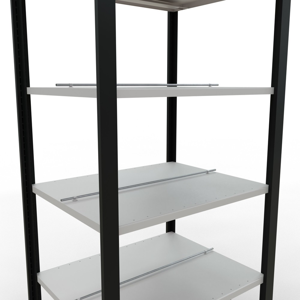 Número de imagen del producto 4: estantería para archivo módulo inicial SCHULTE, doble cara, con topes centrales, carga por estante 150 kg,, negro, alto H x An x F 2.000 x 750 x 600 mm