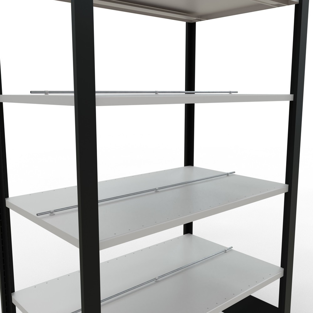 Número de imagen del producto 4: Estantería para archivo SCHULTE módulo inicial, bilateral, con topes intermedios, carga por estante 150 kg, negro, Al x An x F 2.000 x 1.000 x 600 mm
