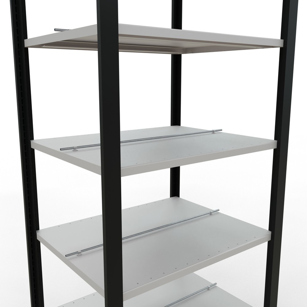 Número de imagen del producto 4: Estantería para archivo SCHULTE módulo inicial, bilateral, con topes intermedios, carga por estante 150 kg, negro, Al x An x F 2.300 x 750 x 600 mm