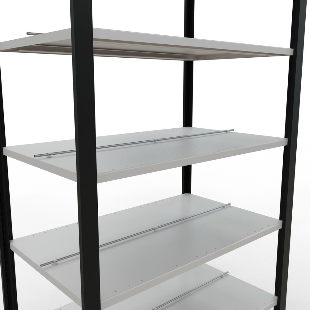 Número de imagen del producto 4: Estantería para archivo SCHULTE módulo inicial, bilateral, con topes intermedios, carga por estante 150 kg, negro, Al x An x F 2.300 x 1.000 x 600 mm