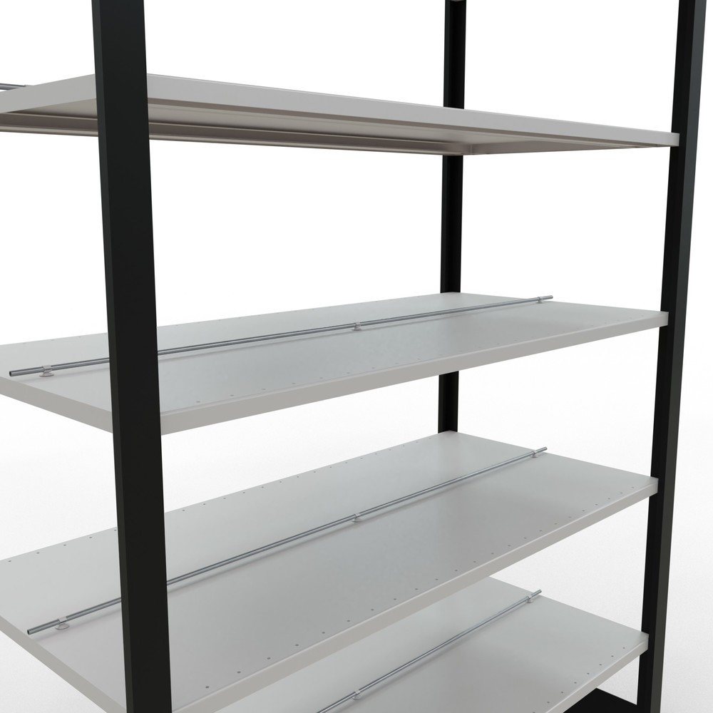 Número de imagen del producto 4: Estantería para archivo SCHULTE módulo inicial, bilateral, con topes intermedios, carga por estante 150 kg, negro, Al x An x F 2.300 x 1.300 x 600 mm