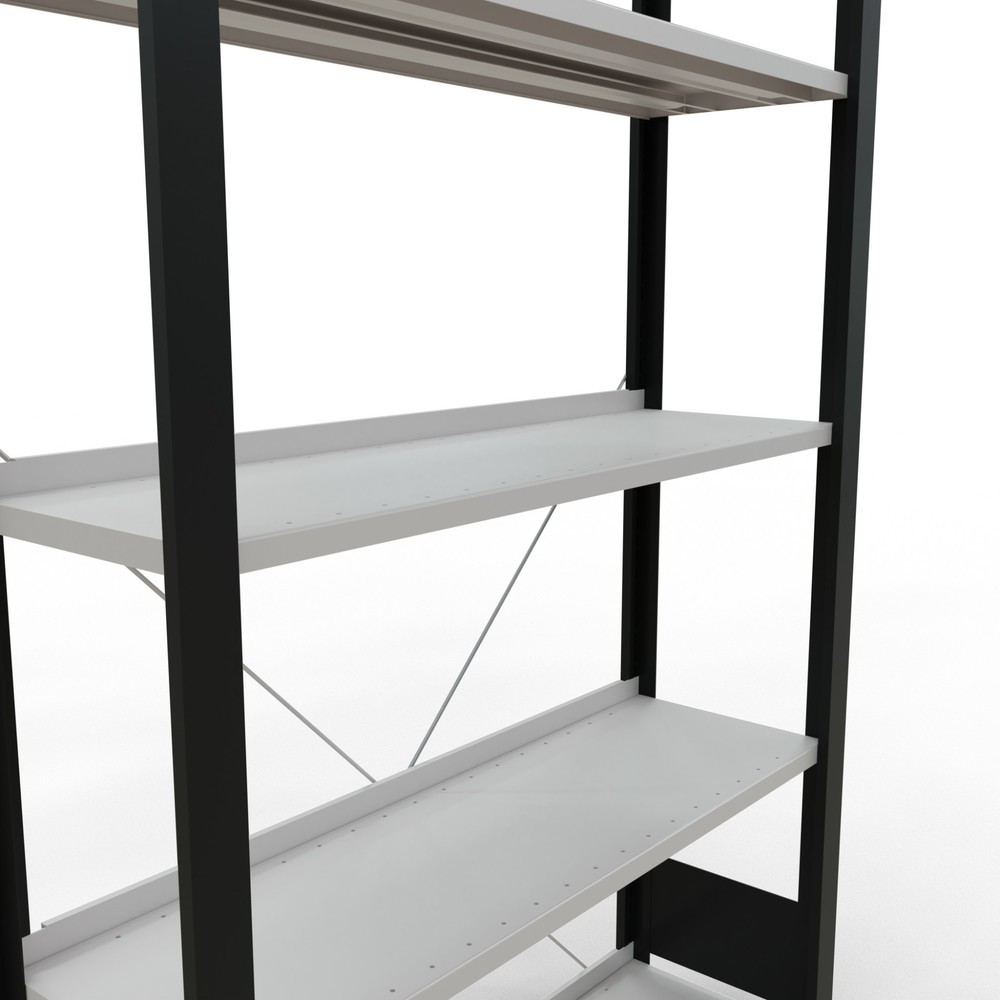 Número de imagen del producto 4: Estantería para archivo SCHULTE módulo inicial, unilateral, con topes finales, carga por estante 85 kg, negro, Al x An x F 1.800 x 1.000 x 300 mm