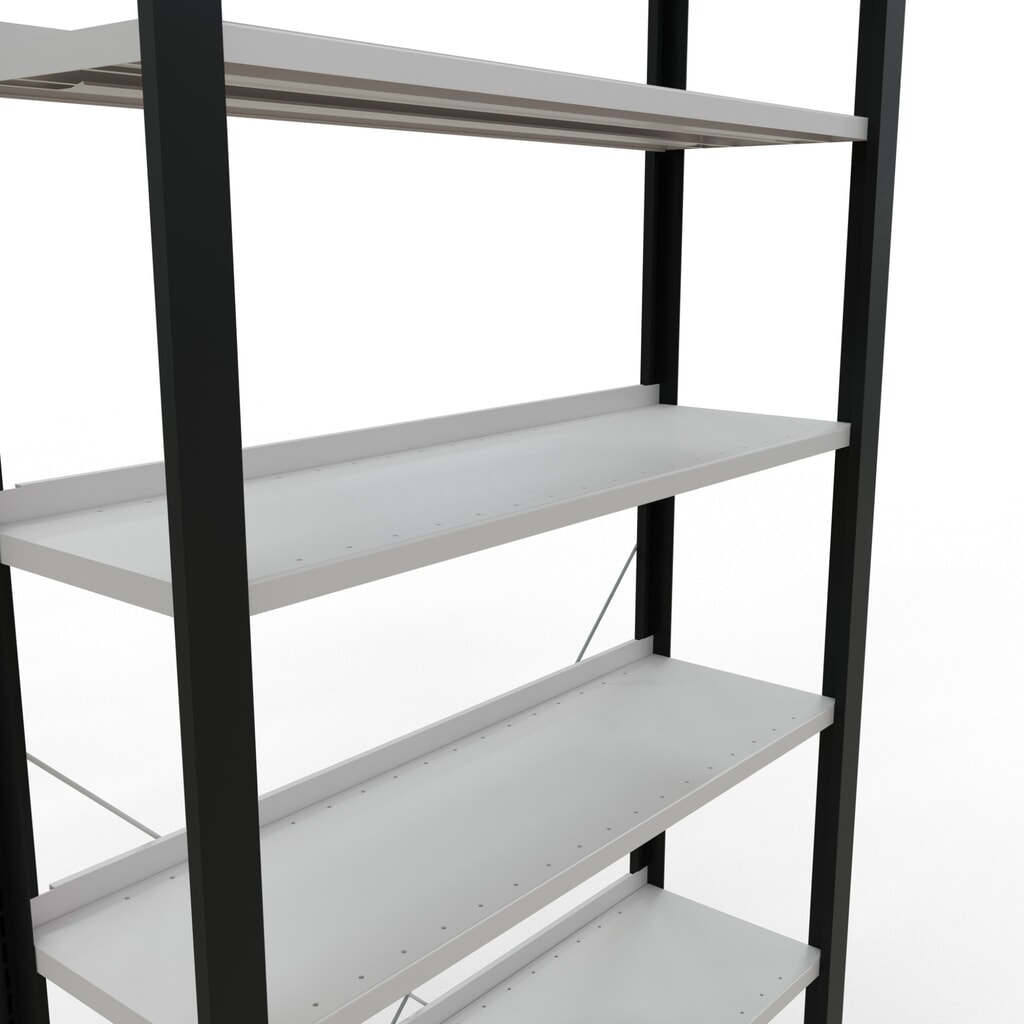 Estantería para archivo SCHULTE módulo inicial, unilateral, con topes finales, carga por estante 85 kg, negro, Al x An x F 2.300 x 1.000 x 300 mm Número de imagen del producto 4: Estantería para archivo SCHULTE módulo inicial, unilateral, con topes finales, carga por estante 85 kg, negro, Al x An x F 2.300 x 1.000 x 300 mm