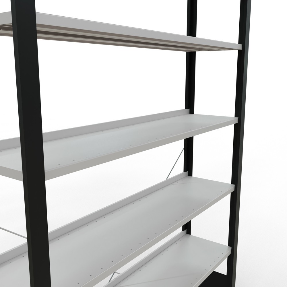 Número de imagen del producto 4: Estantería para archivo SCHULTE módulo inicial, unilateral, con topes finales, carga por estante 85 kg, negro, Al x An x F 2.300 x 1.300 x 300 mm