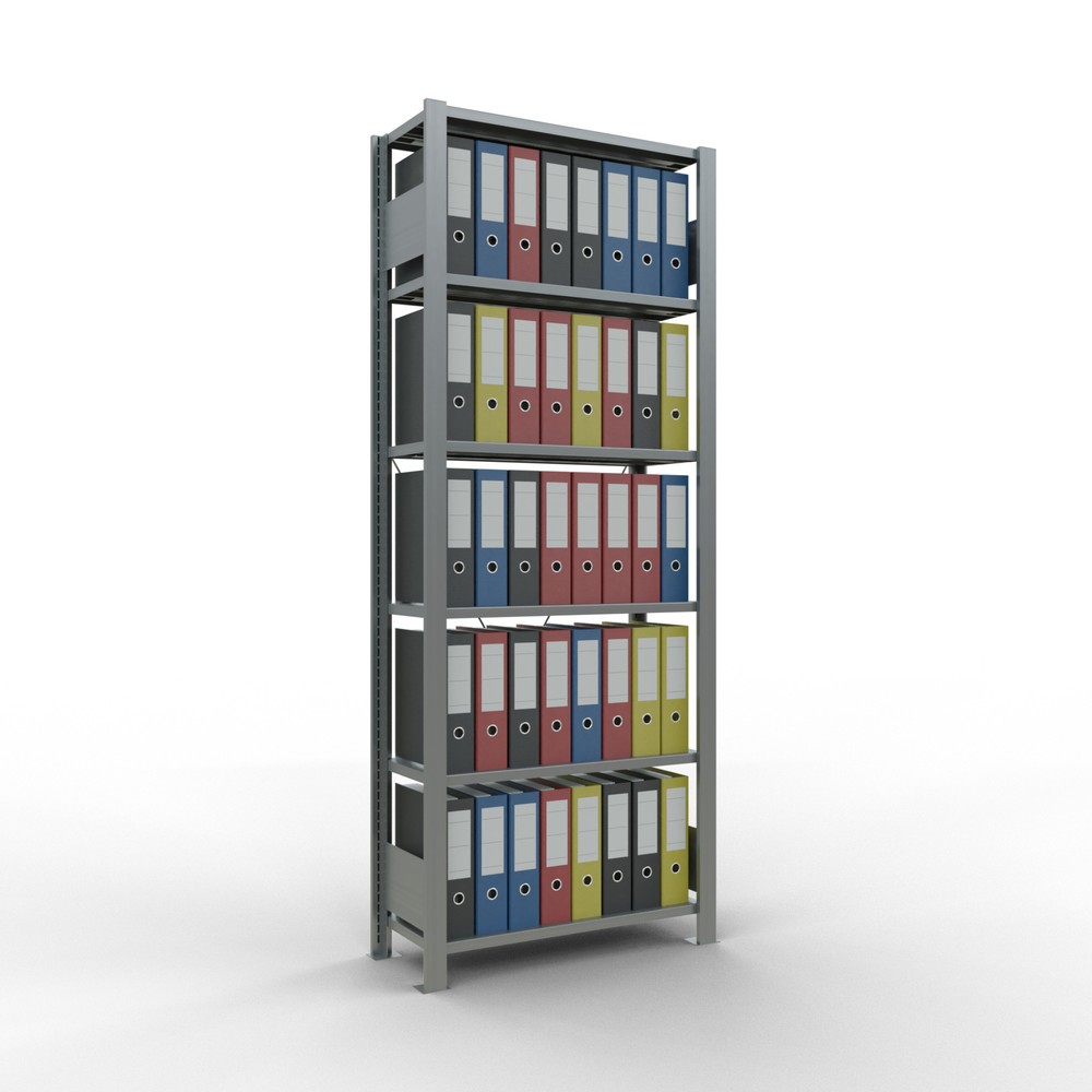 Número de imagen del producto 2: Estantería para archivo SCHULTE módulo inicial, unilateral, sin topes finales, carga por estante 85 kg, Al x An x F 2.000 x 750 x 300 mm