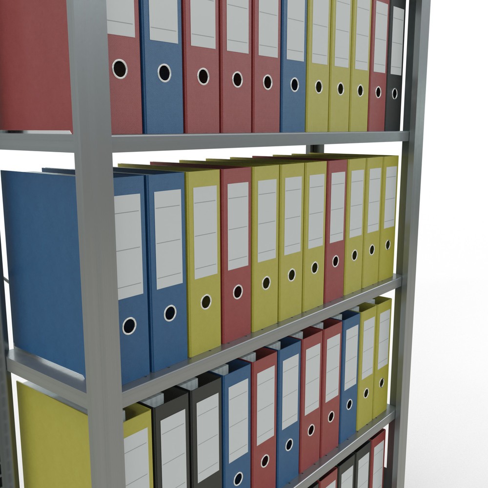 Número de imagen del producto 3: Estantería para archivo SCHULTE módulo inicial, unilateral, sin topes finales, carga por estante 85 kg, Al x An x F 2.000 x 1.000 x 300 mm