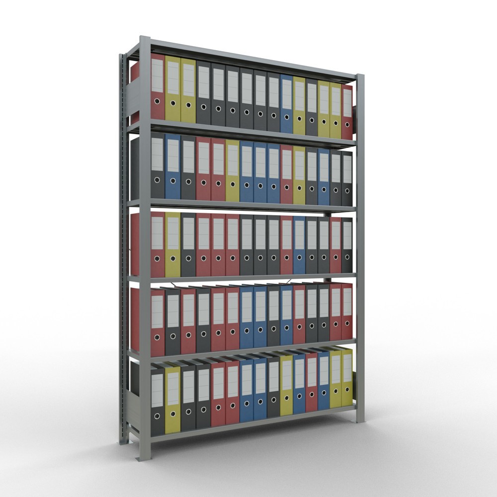 Número de imagen del producto 2: Estantería para archivo SCHULTE módulo inicial, unilateral, sin topes finales, carga por estante 85 kg, Al x An x F 2.000 x 1.300 x 300 mm