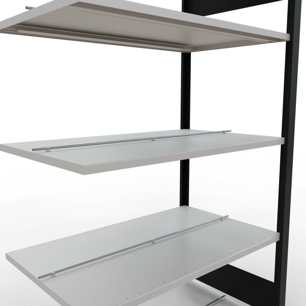 Número de imagen del producto 4: Estantería para archivos SCHULTE, módulo adicional, bilateral, con topes intermedios, carga por estante de 150 kg, negra, Al x An x P: 1.800 x 1.000 x 600 mm