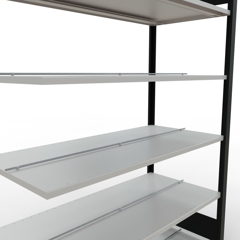 Número de imagen del producto 4: Estantería para archivos SCHULTE, módulo adicional, bilateral, con topes intermedios, carga por estante de 150 kg, negra, Al x An x P: 2.000 x 1.300 x 600 mm