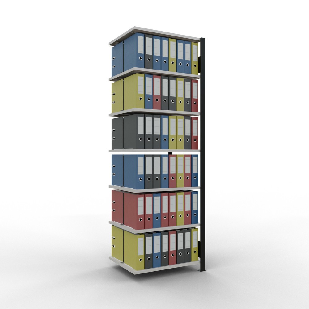 Número de imagen del producto 2: Estantería para archivos SCHULTE, módulo adicional, bilateral, con topes intermedios, carga por estante de 150 kg, negra, Al x An x P: 2.300 x 750 x 600 mm