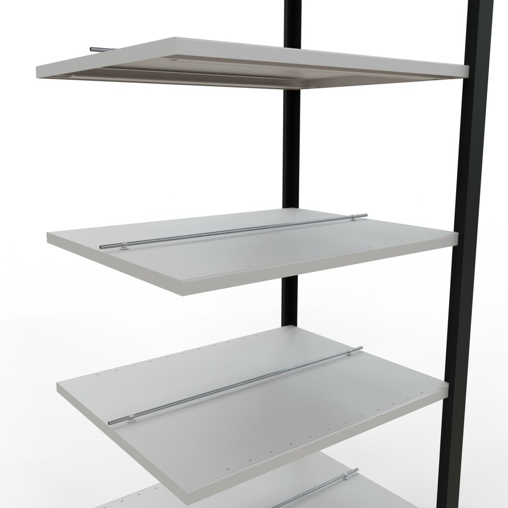Número de imagen del producto 4: Estantería para archivos SCHULTE, módulo adicional, bilateral, con topes intermedios, carga por estante de 150 kg, negra, Al x An x P: 2.300 x 750 x 600 mm