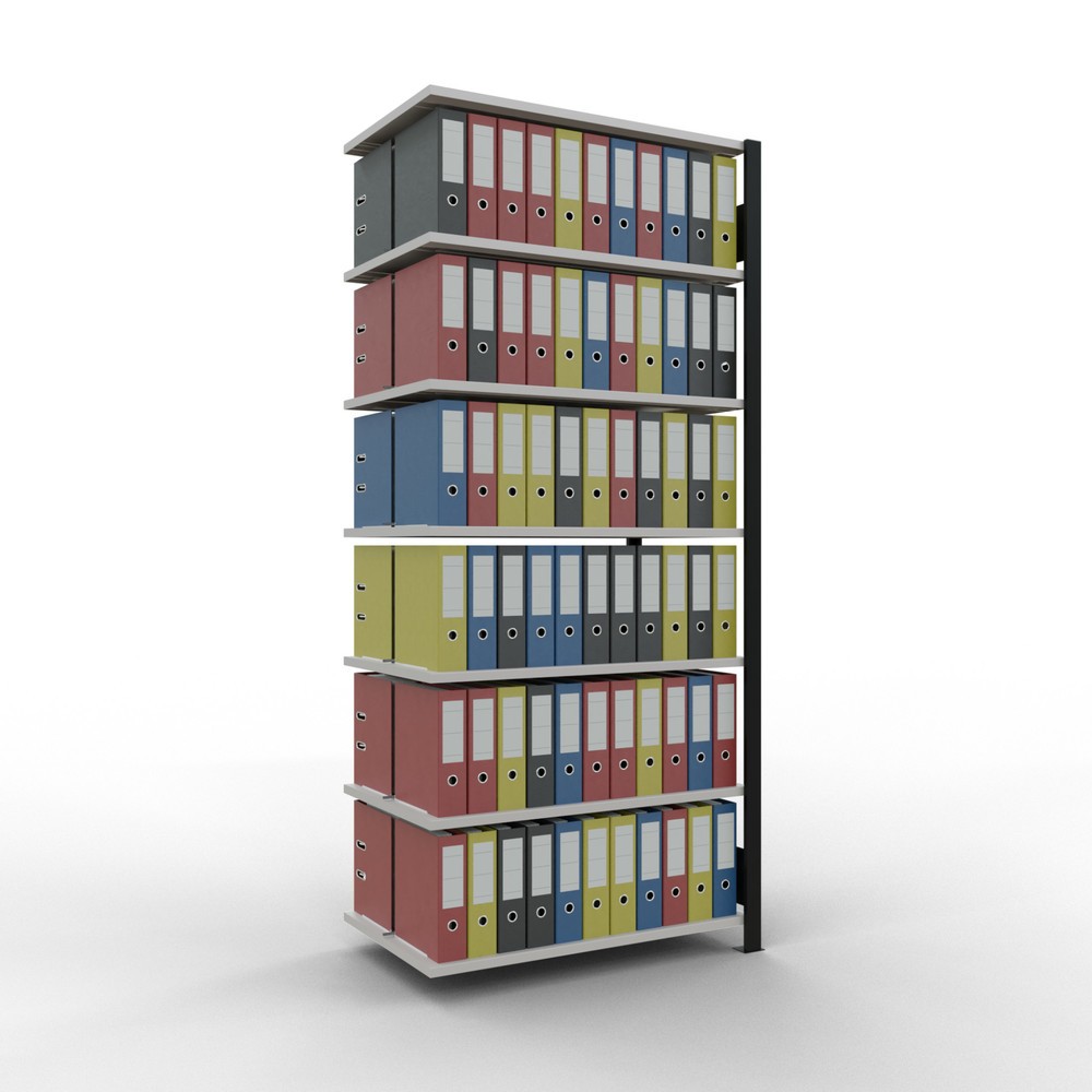 Número de imagen del producto 2: Estantería para archivos SCHULTE, módulo adicional, bilateral, con topes intermedios, carga por estante de 150 kg, negra, Al x An x P: 2.300 x 1.000 x 600 mm