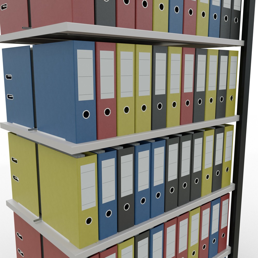Número de imagen del producto 3: Estantería para archivos SCHULTE, módulo adicional, bilateral, con topes intermedios, carga por estante de 150 kg, negra, Al x An x P: 2.300 x 1.000 x 600 mm