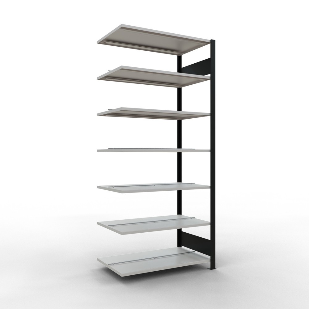 Imagen del producto: Estantería para archivos SCHULTE, módulo adicional, bilateral, con topes intermedios, carga por estante de 150 kg, negra, Al x An x P: 2.300 x 1.000 x 600 mm