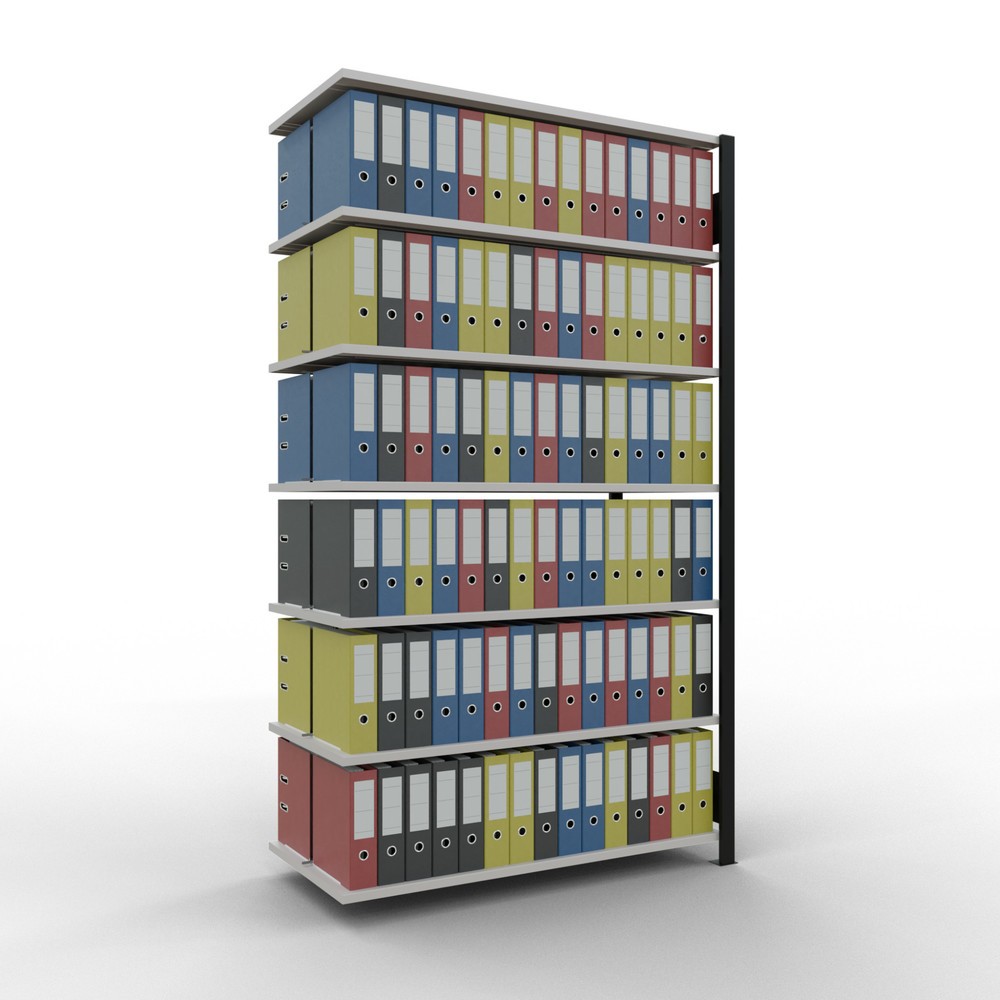 Número de imagen del producto 2: Estantería para archivos SCHULTE, módulo adicional, bilateral, con topes intermedios, carga por estante de 150 kg, negra, Al x An x P: 2.300 x 1.300 x 600 mm