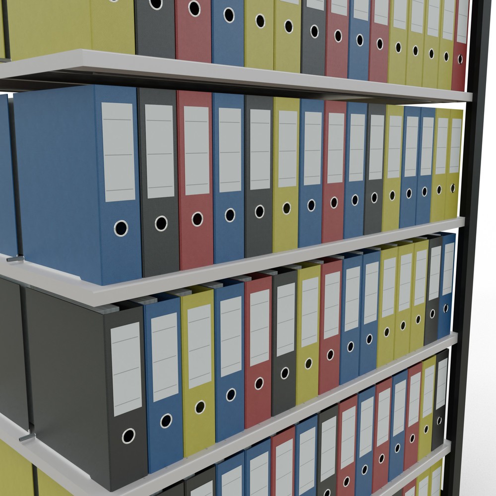Número de imagen del producto 3: Estantería para archivos SCHULTE, módulo adicional, bilateral, con topes intermedios, carga por estante de 150 kg, negra, Al x An x P: 2.300 x 1.300 x 600 mm