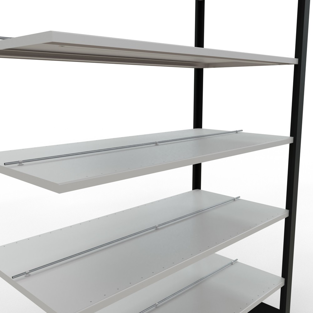 Número de imagen del producto 4: Estantería para archivos SCHULTE, módulo adicional, bilateral, con topes intermedios, carga por estante de 150 kg, negra, Al x An x P: 2.300 x 1.300 x 600 mm