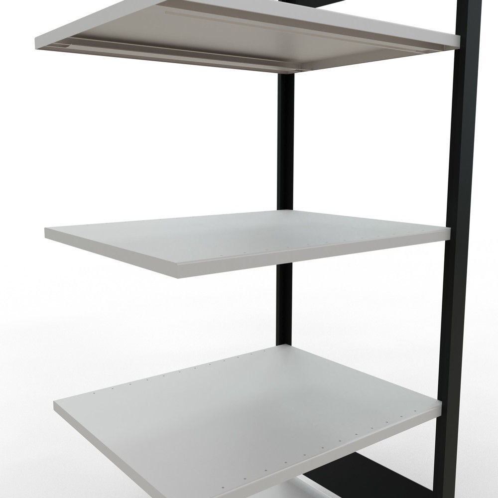 Número de imagen del producto 4: estantería para archivo SCHULTE módulo adicional, doble cara, sin topes centrales, carga por estante 150 kg, negro, alto H x An x F 1.800 x 750 x 600 mm