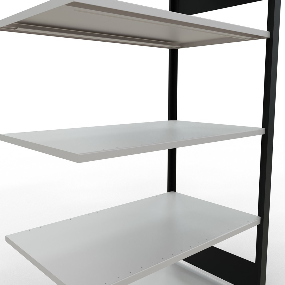 Número de imagen del producto 4: estantería para archivo SCHULTE módulo adicional, doble cara, sin topes centrales, carga por estante 150 kg, negro, alto H x An x F 1.800 x 1.000 x 600 mm