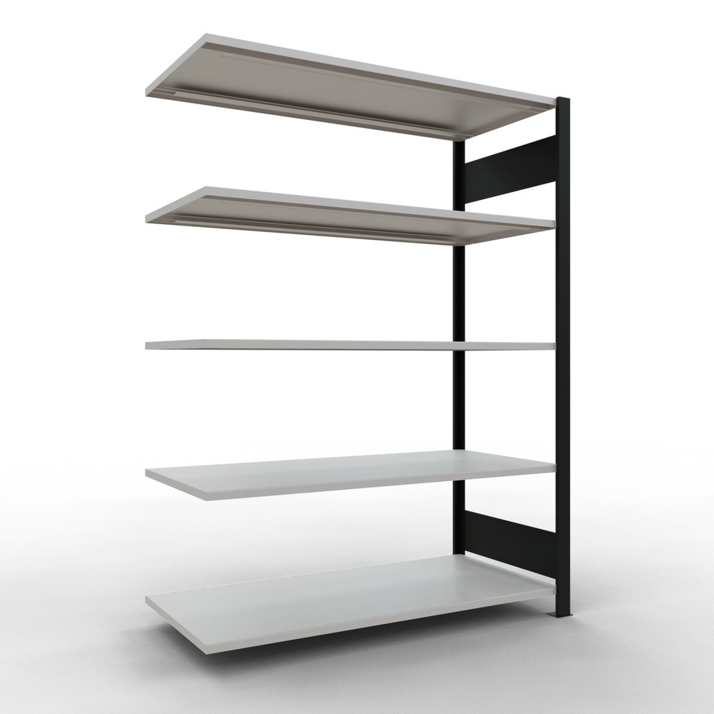 Imagen del producto: estantería para archivo SCHULTE módulo adicional, de doble cara, sin topes centrales, carga por estante 150 kg, negro, alto H x An x F 1.800 x 1.300 x 600 mm