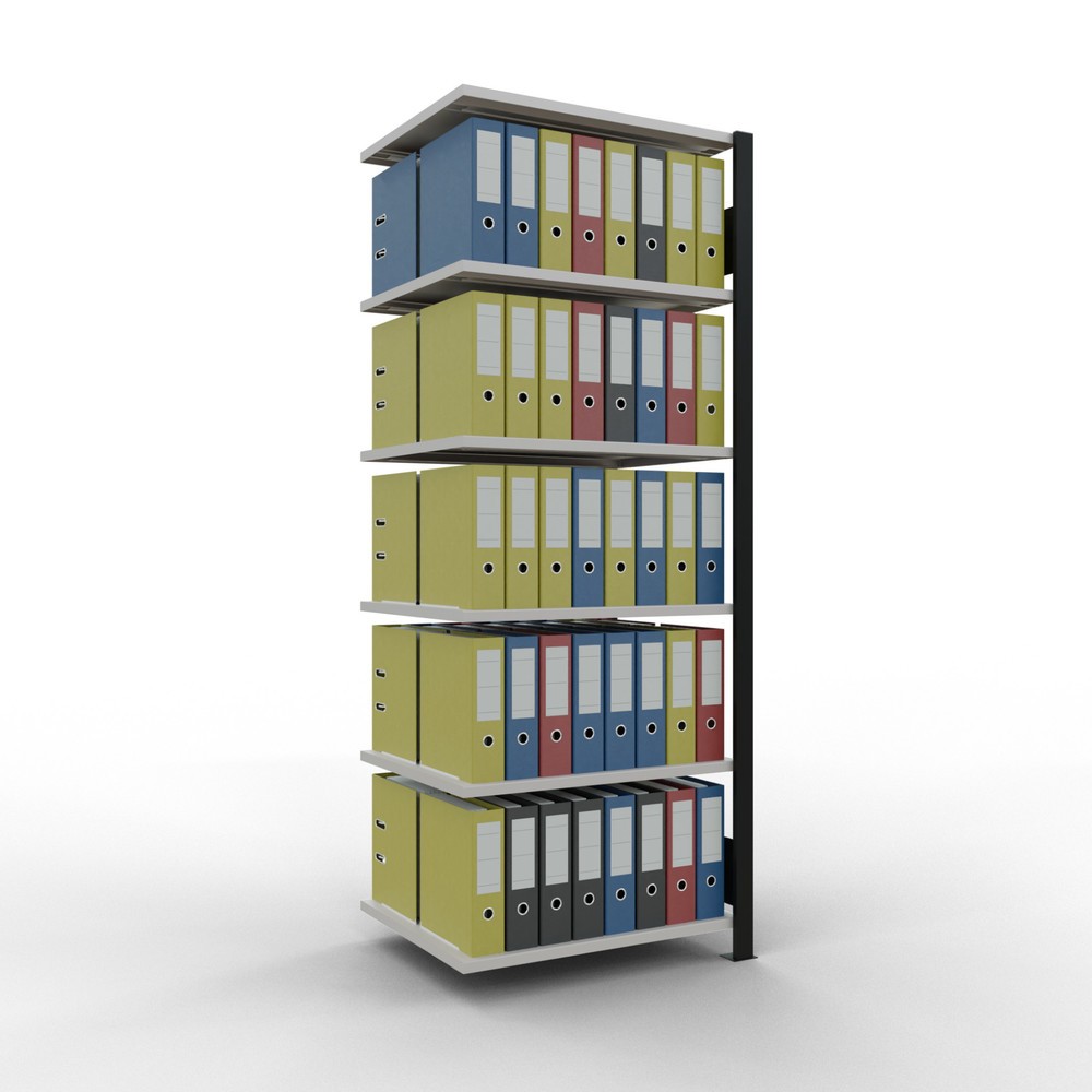 Número de imagen del producto 2: Estantería para archivos SCHULTE, módulo adicional, bilateral, sin topes intermedios, carga por estante de 150 kg, negra, Al x An x P: 2.000 x 750 x 600 mm