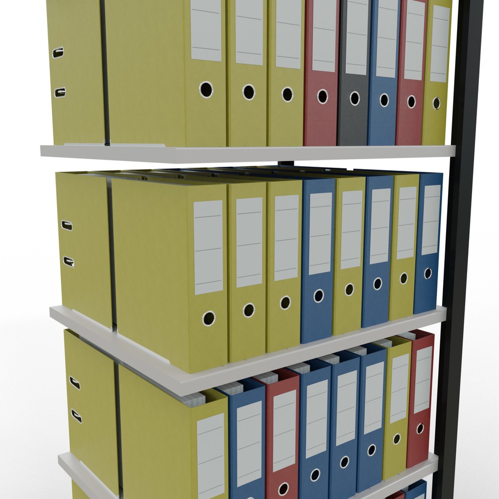 Número de imagen del producto 3: Estantería para archivos SCHULTE, módulo adicional, bilateral, sin topes intermedios, carga por estante de 150 kg, negra, Al x An x P: 2.000 x 750 x 600 mm