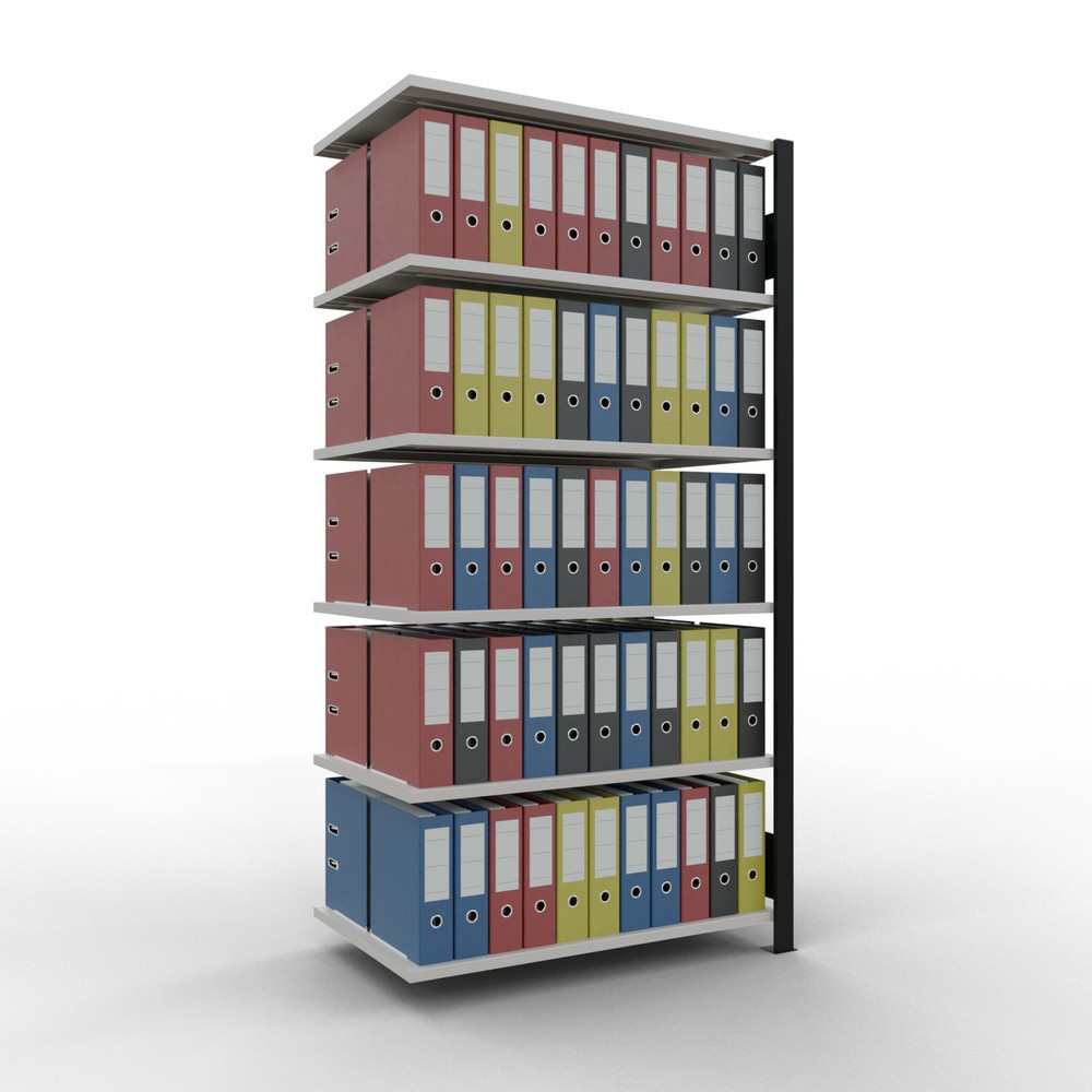 Número de imagen del producto 2: Estantería para archivos SCHULTE, módulo adicional, bilateral, sin topes intermedios, carga por estante de 150 kg, negra, Al x An x P: 2.000 x 1.000 x 600 mm