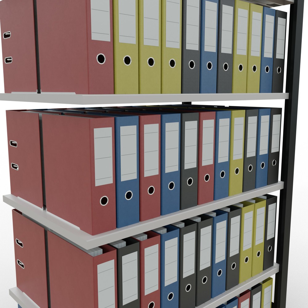 Número de imagen del producto 3: Estantería para archivos SCHULTE, módulo adicional, bilateral, sin topes intermedios, carga por estante de 150 kg, negra, Al x An x P: 2.000 x 1.000 x 600 mm