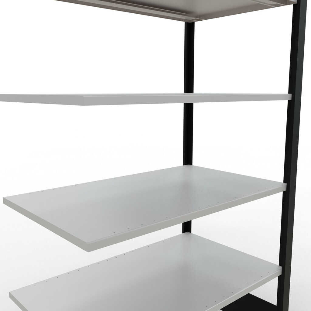 Estantería para archivos SCHULTE, módulo adicional, bilateral, sin topes intermedios, carga por estante de 150 kg, negra, Al x An x P: 2.000 x 1.000 x 600 mm Número de imagen del producto 4: Estantería para archivos SCHULTE, módulo adicional, bilateral, sin topes intermedios, carga por estante de 150 kg, negra, Al x An x P: 2.000 x 1.000 x 600 mm