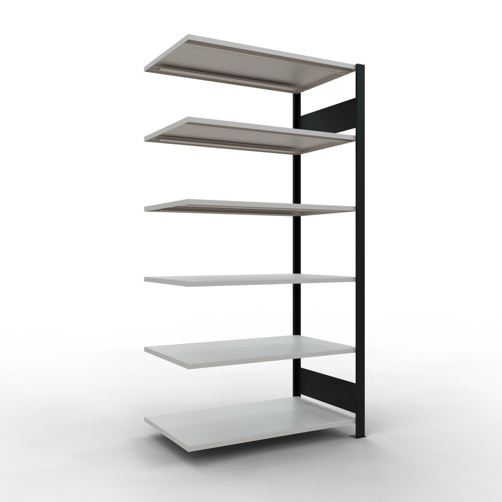 Imagen del producto: Estantería para archivos SCHULTE, módulo adicional, bilateral, sin topes intermedios, carga por estante de 150 kg, negra, Al x An x P: 2.000 x 1.000 x 600 mm