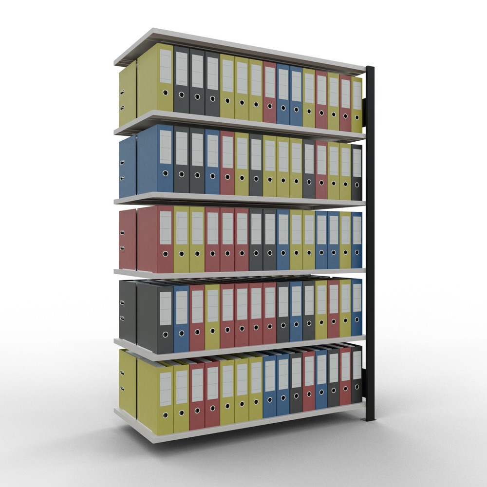 Número de imagen del producto 2: Estantería para archivos SCHULTE, módulo adicional, bilateral, sin topes intermedios, carga por estante de 150 kg, negra, Al x An x P: 2.000 x 1.300 x 600 mm